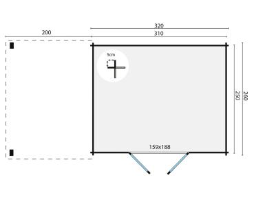 Gartenhaus Extramodern 520x260 cm